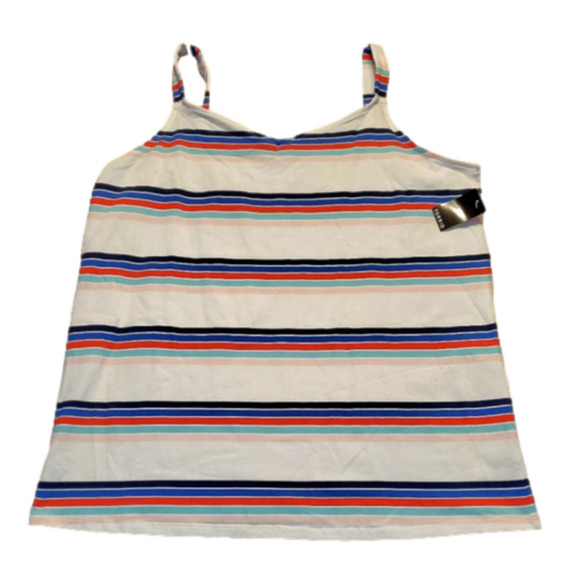 TORRID - white striped spaghetti strap tanktop Size 4, 4X, 26 NEW - Picture 1 of 8